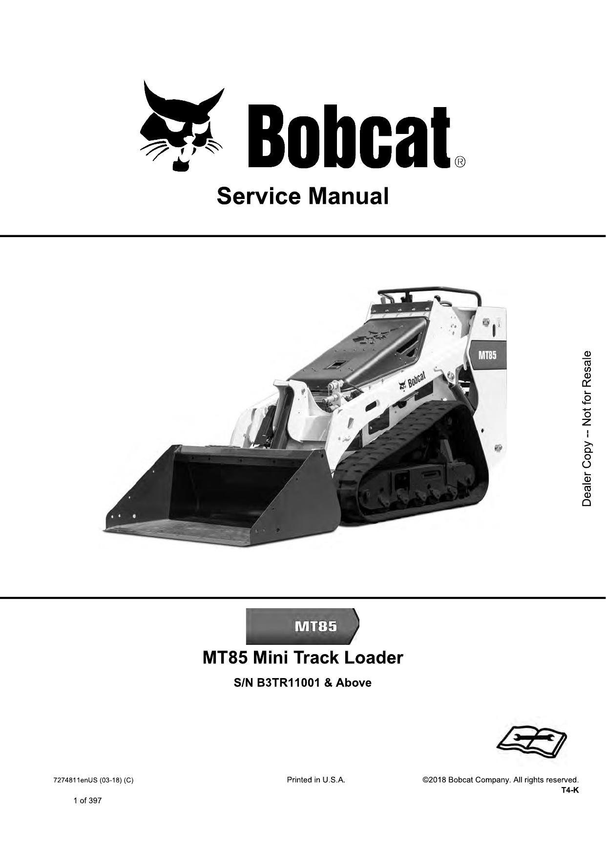 MT85 Loader Service Manual Bobcat